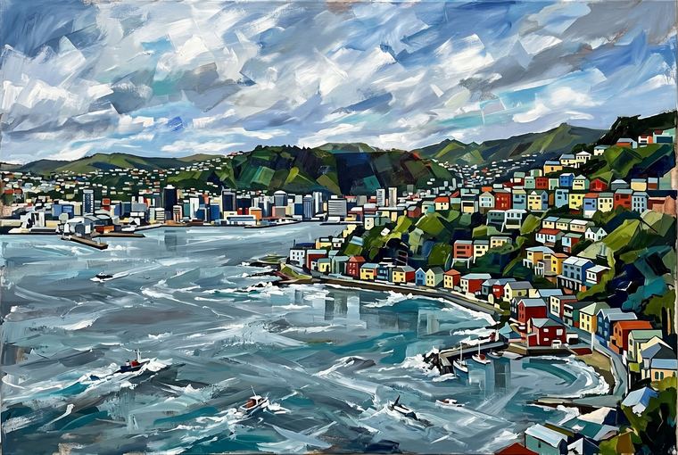 Wellington Harbour, Southerly by Elsie Branagan